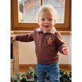 thumbnail image 4 of Svuitmsl Kids Christmas Sweatshirt Gingerbread Man Embroidery Long Sleeve Lapel Tops, 4 of 7