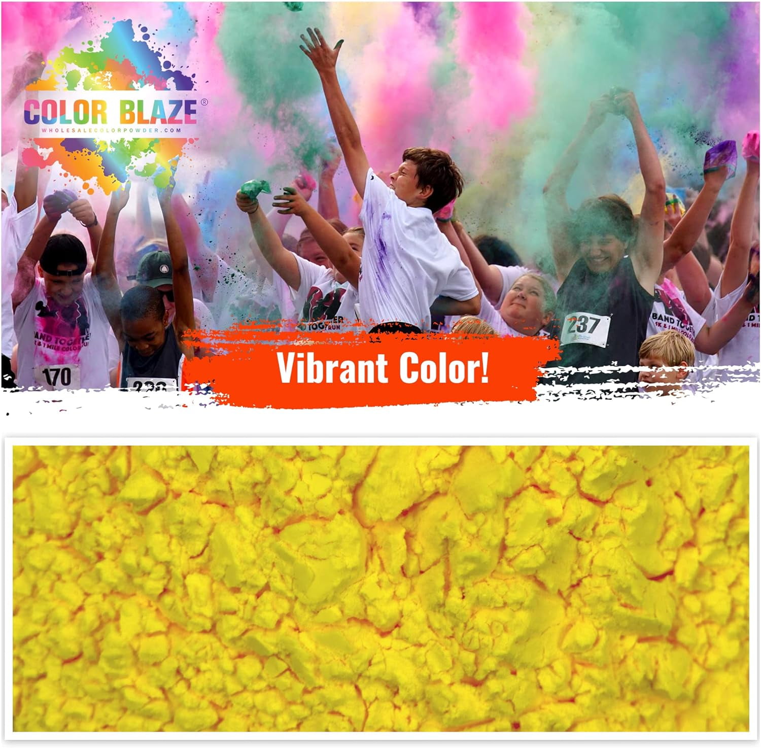 Color Powder Yellow - 25 Pounds - Ideal for Fun Runs, Holi Festivals, Color Wars, and More!