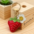 thumbnail image 7 of Linnome 3D Strawberry Shape Pendant Keychain - Exquisite Fruit Bag Charm Accessory for Backpacks, Purses, Crafts and Cute Decoration, 7 of 7
