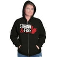 thumbnail image 4 of Canada Strong And Free Maple Leaf Unisex Fleece Graphic Zip Up Hoodie Brisco Brands 3X, 4 of 5