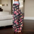 thumbnail image 6 of Womens Pants Comfy Casual Pajama Floral Print Drawstring Lounge Wide Leg Pants Women, 6 of 8