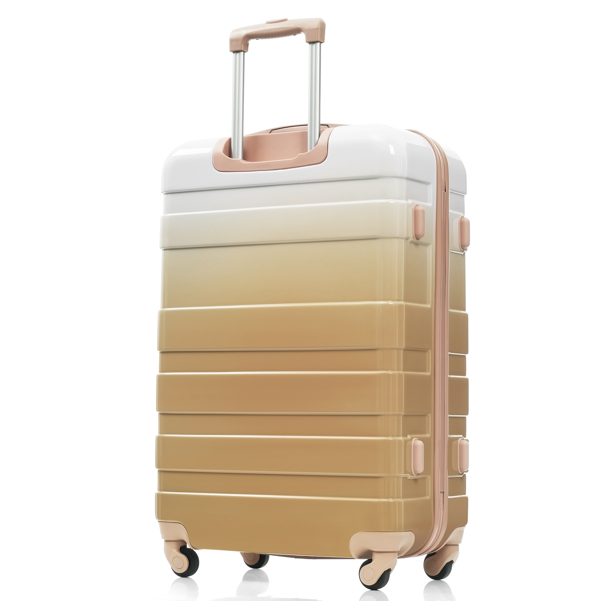 Euroco 3 Piece Luggage Sets, ABS+PC Hardside Lightweight Durable Suitcase with Spinner Wheels and TSA Lock(20"/24"/28"),Tan