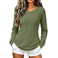 thumbnail image 2 of Women's Plush Fleece Pullover Sweater, Loose Fit Crewneck Long Sleeve Fuzzy Top, Soft Cozy Casual Sweatshirt for Fall Winter Daily Wear Green, 2 of 6