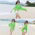 thumbnail image 3 of Prolriy Scarf for Women Chiffon Beach Cover Up Swimsuit Kimono Cardigan Shawl Beach Wrap Cover Up Shawl Scarf Green, 3 of 3