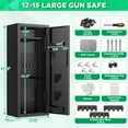 thumbnail image 6 of SYSENFO 12-15 Gun Cabinet, Quick Access Long Gun Safe for Home Rifles and Pistols, Large Unassembled Rifle Safe with Removable Shelves, Digital Keypad, Pegboard, 6 of 9
