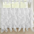 thumbnail image 2 of Sheer Voile Vertical Ruffle Window Kitchen Curtain 24" Tiers & Valance Set, 2 of 3