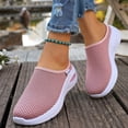 thumbnail image 6 of Office Shoes, Womens Shoes Slip On, Womens Slip On Walking Shoes, Women's Slip-On Mules Breathable Mesh Summer Slippers Lightweight Soft Sole Casual Shoes for Daily Wear, Pink 7, 6 of 7