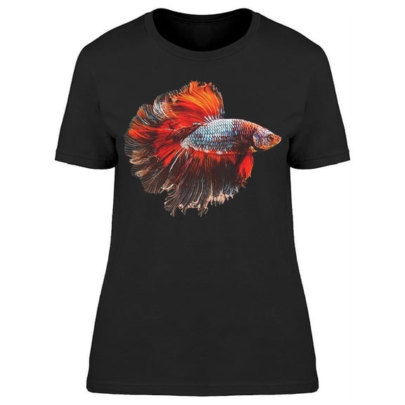 Dark Colorful Siamese Betta T-Shirt Women -Image by Shutterstock, Female Medium