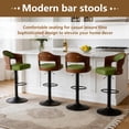thumbnail image 6 of ClinQ Swivel Adjustable Bar Stools Set of 2, PU Leather Upholstered Bar Chairs with Bentwood Backrest and Hydraulic Lift for Kitchen Island, Green, 6 of 9