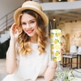 thumbnail image 5 of Lemon Tumbler with Lid and Straw, yellow Lemon Water Bottle Cups Coffee Mug Cute Coffee Tumbler for Women, Lemon Kitchen Decorations Lemon Gifts, 5 of 6