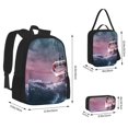 thumbnail image 2 of Easygdp Boat Lighthouse Storm Waves Mochila para Niños y Niñas con Set de Caja de Almuerzo y Estuche para Lápices 3 en 1, Mochila Escolar Estampada para Adolescentes, 2 of 7