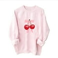 thumbnail image 5 of ALLLIST Sweatshirts Women Long Sleeve Crew Neck Pullover Comfy Pink Cherry Print Sweatshirts Ladies, 5 of 7