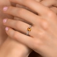 thumbnail image 4 of Gem Stone King 10K White Gold Poppy Topaz and Lab Grown Diamond Engagement Ring for Women | 1.48 Cttw | Princess 6MM | Gemstone November Birthstone | Size 8, 4 of 6