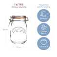thumbnail image 2 of Tarro de cristal Kilner, redondo, con tapa abatible, 1 L, 2 of 6