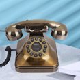 thumbnail image 4 of WX-3011# Teléfono de Escritorio con botón de Marcado de Bronce Antiguo Teléfono Fijo Vintage Oficina en el hogar Amonsee No, 4 of 6