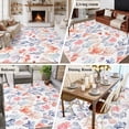 thumbnail image 6 of Summer Washable Living Room Rugs 6'x9', Retro Red Blue Watercolor Ocean Coral Fish Low Pile Throw Large Area Rug Non-Slip Sturdy Edge Binding Carpet for Dining Room Kitchen Office, 6 of 9