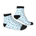 thumbnail image 3 of Bingfone Blue And White Squares Design Patterned Men'S Women'S Casual Cotton Socks, 3 of 9