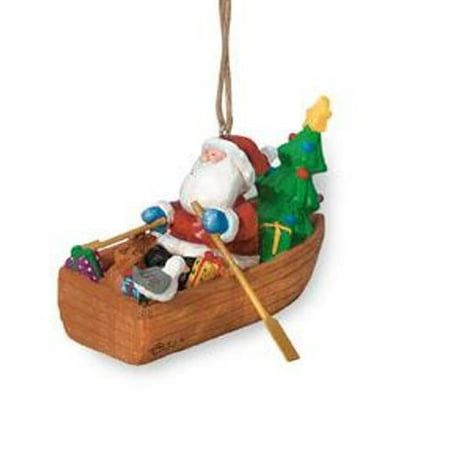 Santas Show Boat - Cape Shore Santa Delivering Gifts in Dory Boat Holiday Christmas Ornament Resin