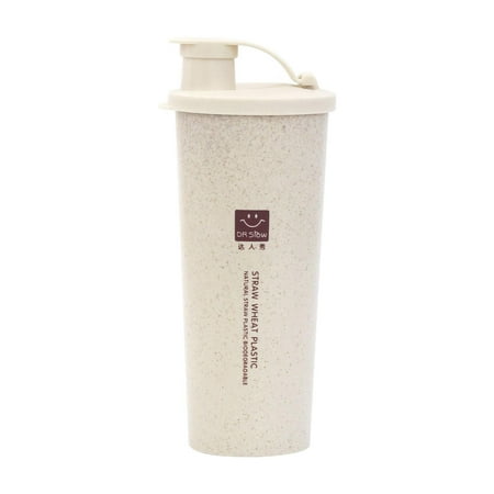 

Goxfaca 450ml Straw Water Bottle Cup Leak-proof Drink Cup Single-layer Wheat Fragrance Carry-on Cup Suitable for Home Office Car