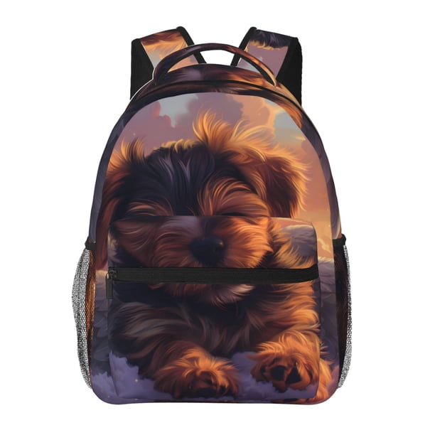 Balery Puppy Lying On A Cloud Mochila Escolar Impresa, Mochila Ligera para Viajes Casual, Mochila Duradera y Cómoda Multifuncional, Mochila para Laptop-One Size