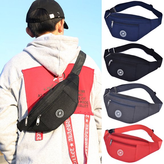 SUNSIOM Lightweight Outdoor Pockets Unisex Fanny Pack, Oxford Cloth, Blue