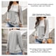 thumbnail image 5 of Sudadera de Mujer Manga Larga Cuello Redondo con Botones Color Sólido Jersey Suelto Top para el Trabajo Escuela Gris Claro L, 5 of 6