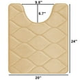 thumbnail image 2 of Smiry Memory Foam U-Shaped Bathroom Rugs, Soft & Non-Slip Toilet Rugs, Water Absorbent and Machine Washable Contour Bath Mats, 24"x20", Beige, 2 of 8