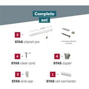 STAS Cliprail Pro Picture Hanging System Set White - Covers 9.84 ft of Wall Space - Heavy Duty Picture Rail & Art Hanging Gallery Kit Without Nails - for Home or Museum Includes 4 Hooks & Cords