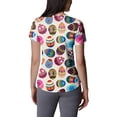 thumbnail image 5 of OIOLOYJM Easter Scrubs Tops for Women Funny Stretchy Bunny Eggs Graphic Tops Short Sleeve V Neck Shirt Casual Oversized Workwear Uniforms with Pockets Mint Green 5XL, 5 of 5