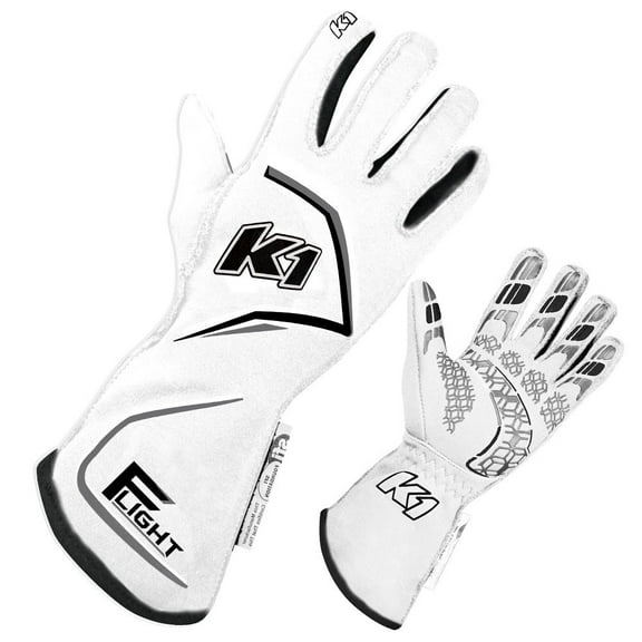 K1 Racegear Gloves Flight Large White