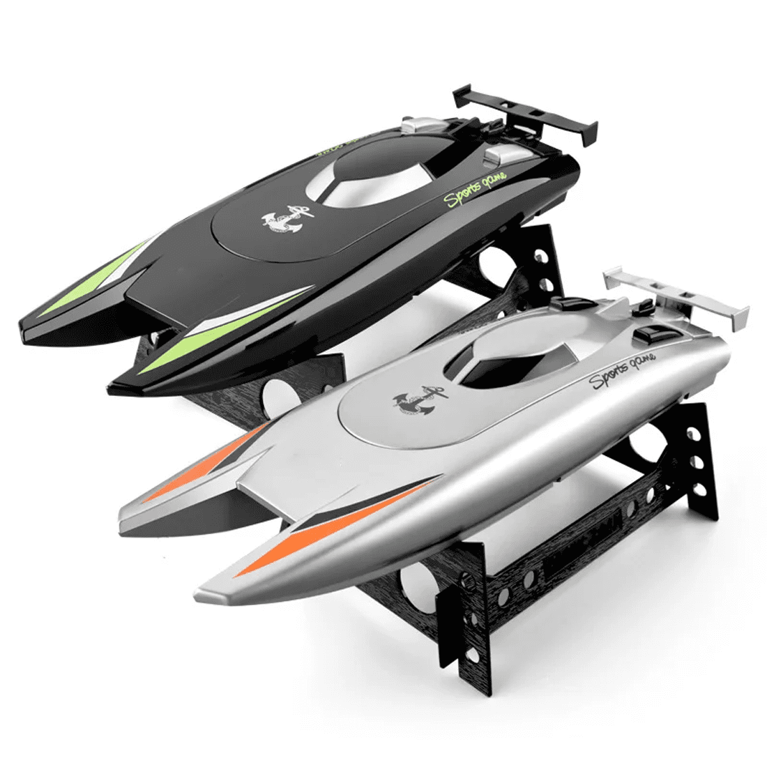 Dual Motor RC Boat, 2.4G Electric Waterproof Remote Control Boat Model, 30 KM/H High Speed Racing Speedboat