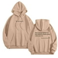 thumbnail image 2 of larppty Hoodie for Women Oversized Long Sleeve Letter Graphic Sweatshirt Pullover Tops Fall Outfits (Khaki, XXL), 2 of 4