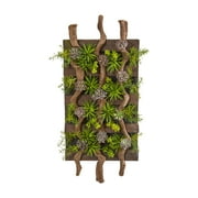 Nearly Natural 41 in. x 19 in. Mixed Succulent Artificial Living Wall
