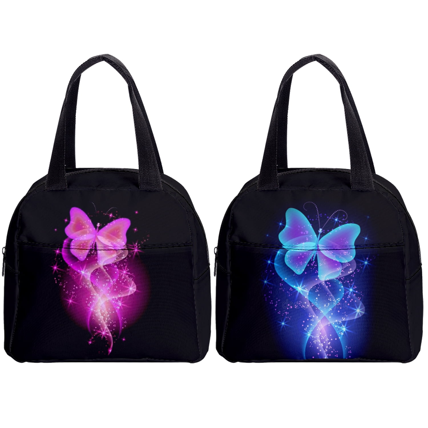 Butterfly Thermal Insulated Lunch Bag Women Resuable Lunch Box for