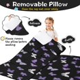 thumbnail image 3 of Butterfly and Purple Black Pattern Teens Toddler Nap Mat with Pillow, Sleeping Mat Bag for Preschool Daycare 59"x22", 3 of 6