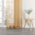 thumbnail image 4 of Woven Trends Crystal Sheer Voile Curtain Panels - Solid Rod Pocket Window Treatments with Light Filtering Sheers for Living Room, Bedroom Drapes 2-Pack Panels, 52"W x 84"L, Gold, 4 of 5