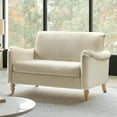 thumbnail image 6 of Tina's Home 50" Farmhouse Loveseat Sofa, Linen Upholstered Couch with Wide Seat, Sloped Arms and Solid Wood Bobbin Legs, 6 of 8