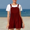 thumbnail image 2 of Penkiiy Combinaisons pour Femmes Combinaison Pyjama Solide Décontracté à Bretelles Jambes Larges Short Vin TP Combinaisons, 2 of 4