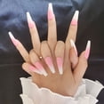 thumbnail image 2 of Baohd 1 Set French Tip Press on Nails Extension Frosted Extra Long Matte Fingernails Tips Detachable Fashion DIY Manicure Kit Type 1, 2 of 8