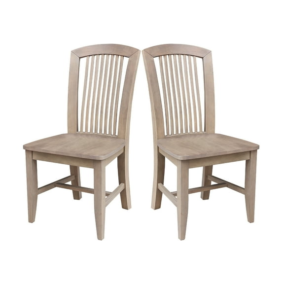 Set of Two Solid Wood Soma Mission Dining Chairs in Flax