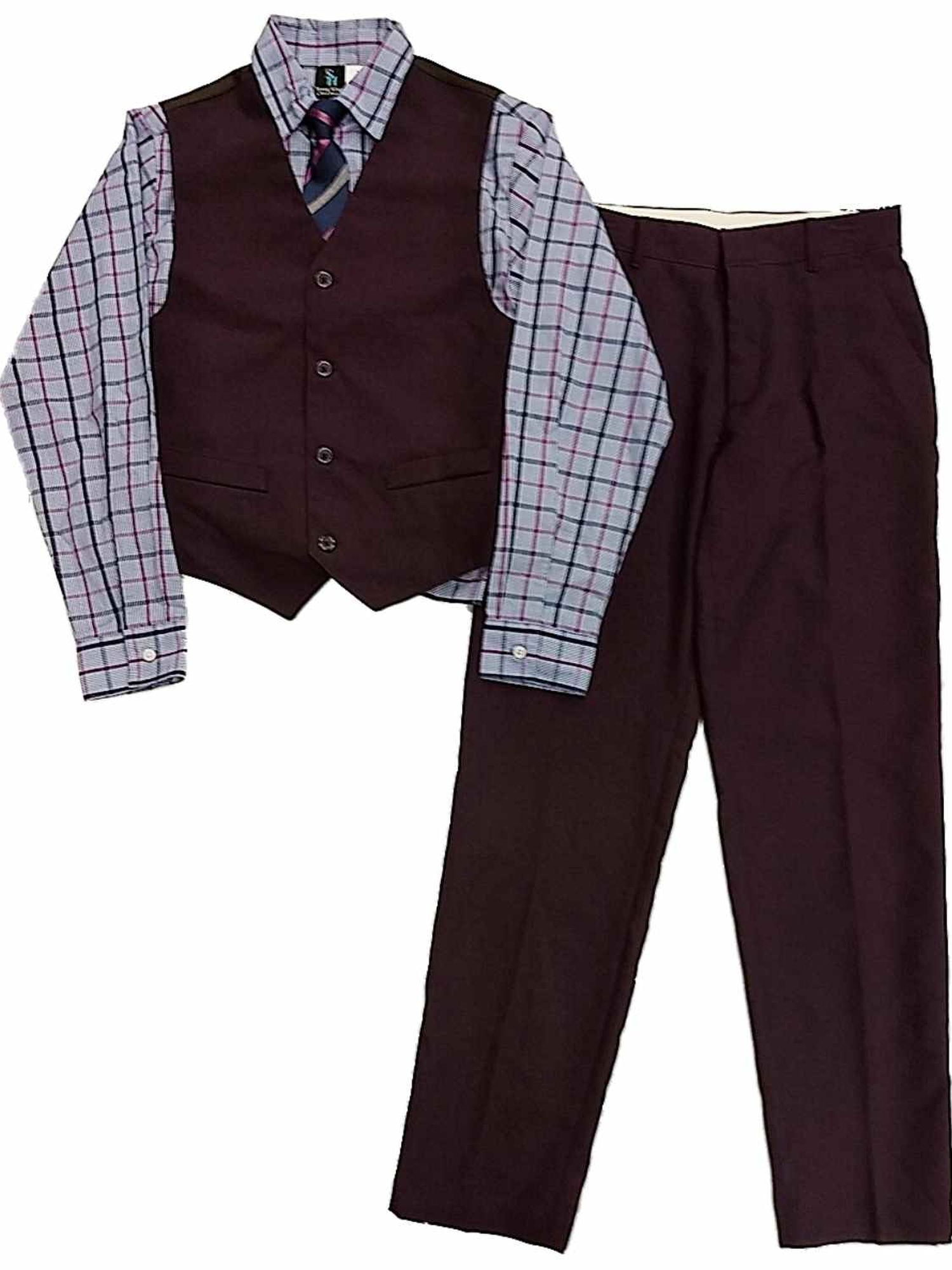 Dockers Infant & Toddler Boys 4pc Dress Up Outfit Melon Shirt Vest Tie & Pants 