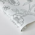 thumbnail image 3 of Tempaper Peonies Metallic Black & White Peel and Stick Wallpaper, 20.5" x 16.5', 3 of 9