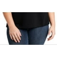 thumbnail image 3 of 1.STATE Women's Plus Ruched Tie Tee Black Size 3X, 3 of 3