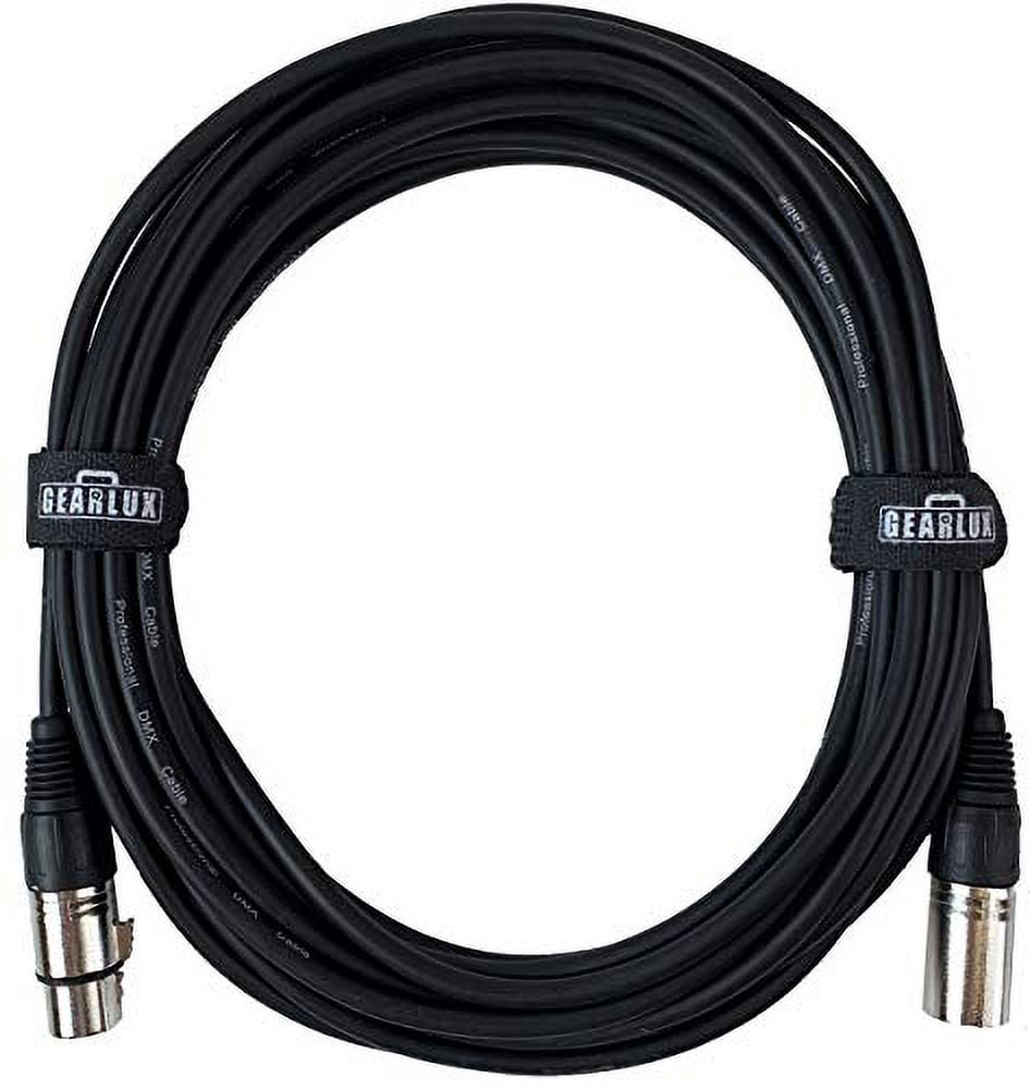 Gearlux 25-Foot 3-Pin Male-to-Female DMX Cable - 10 Pack