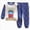 A6-Dark Blue, variant on Toddler Baby Boy Clothes Cartoon Face Print Colour Blocking Sweatshirt + Sweatpants Outfits Set(Blue,6-12 Months)
