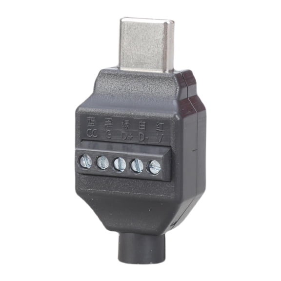 USB 3.1 Type C Male Connector 5Pin/4Pin Type Adapter Soldering Free Feature Black Housing for DIY Data Cable Repair