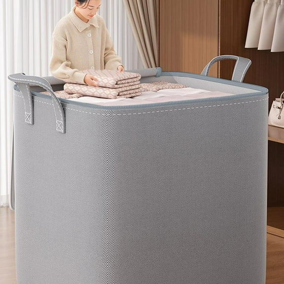 Comforter Storage Bag,Heavy Duty Storage Bags with Reinforced Handles & Lids,Waterproof Extra Large Non-woven Storage Bins for Queen Comforters,Pillows, Blankets,Bedding,Blanket,Duvet,Space Saver