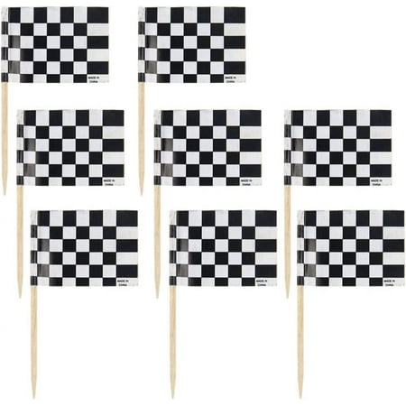 Car Decor Cake Decorating 96pcs Checkered Racing Flag Toothpicks Cupcake Picks Toothpick Flag Dinner Flags Race Car Decorations Party Supplies Car Decor Cake Decorating
