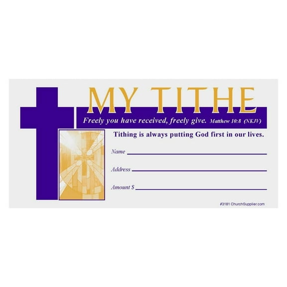 Church Tithe Offering Pew Envelopes Tithe Matt 10 8 - Pack of 200