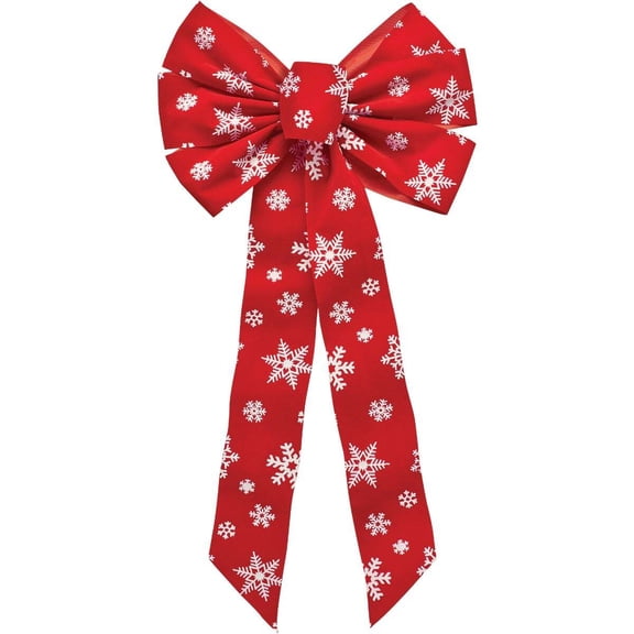 Holiday Trims 7lp 26" Redvlv Snflk Bow 6083 Pack of 12
